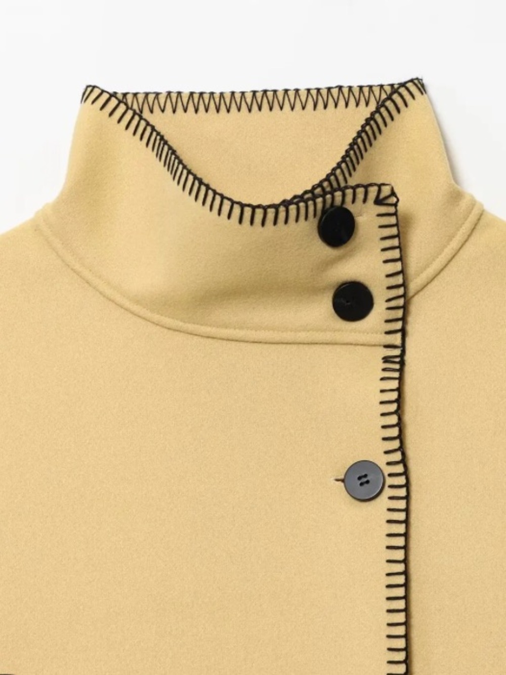 Zara High-Collar Cropped Wool Blend Buttoned Jacket - Picture 7 of 7